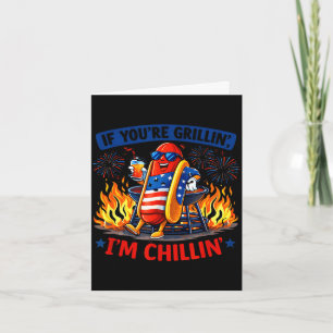 Als je aan het grillen bent, chillen bbq hotdog hu kaart