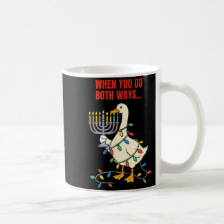 Als je beide kanten opgaat Gans Kerstmis Hanukkah Koffiemok