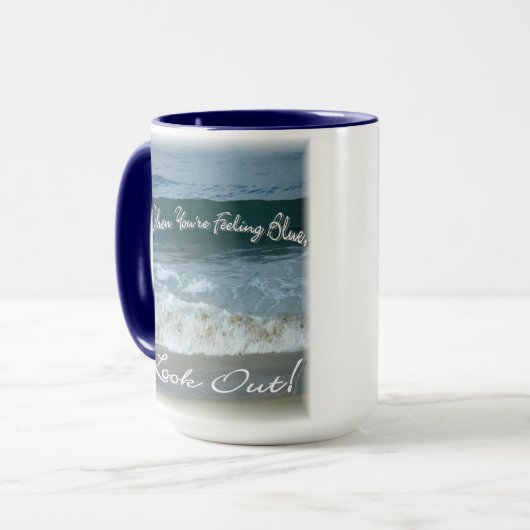 Als je blauw ziet, kijk dan uit (mooie oceaan) mok (Voorkant links)