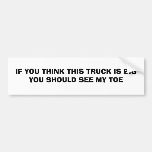 ALS JE DENKT DAT DEZE TRUCK GROOT IS, ZOU JE M... BUMPERSTICKER (Voorkant)