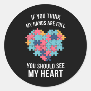 Als je denkt dat mijn handen volledig bewust zijn ronde sticker