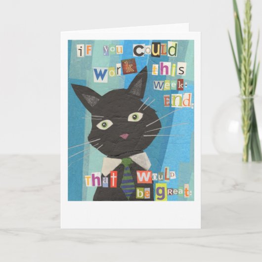 Als je dit weekend zou kunnen werken, zou dat gewe kaart (Voorkant)