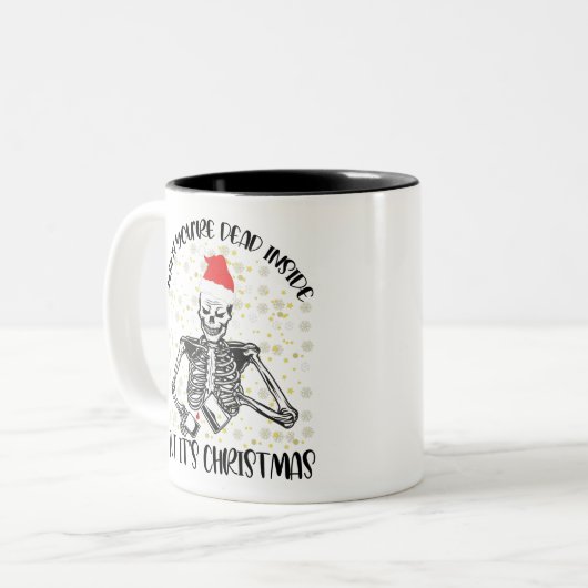 Als je dood bent, maar het is kerstseizoen tweekleurige koffiemok (Voorkant links)