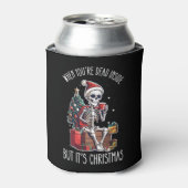 Als je dood bent, maar het is kerstskelet blikjeskoeler (Blikje Voorkant)
