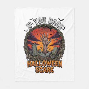 Als je durft Halloween Angst Zombie Hand Grafsteen Fleece Deken
