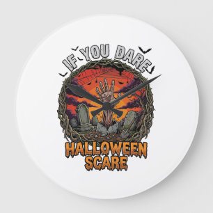 Als je durft Halloween Angst Zombie Hand Grafsteen Grote Klok