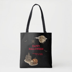 Als je durft - Spooky Haunted House Halloween Draagtas