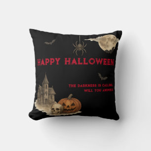 Als je durft - Spooky Haunted House Halloween Kussen