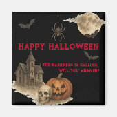 Als je durft - Spooky Haunted House Halloween Magneet (Voorkant)