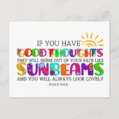 Als je goede gedachten hebt, zullen ze uitblinken briefkaart (Voorkant)