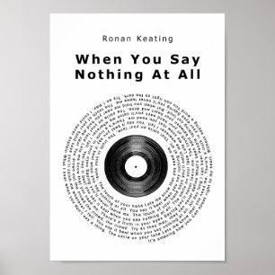 Als je helemaal niets zegt over het vinylrecord so poster