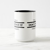 Als je het niet documenteerde, gebeurde het niet. mok (Midden)