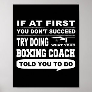 Als je in eerste instantie niet slaagt Boxing Coac Poster