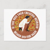 Als je je bedriegende man mist, herlaad en vuur briefkaart (Voorkant)