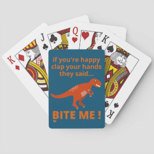 "ALS JE JE HANDEN HEBT AFGEHAALD" grappige dinosau Pokerkaarten