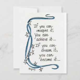 Als je je kan voorstellen.... Kleurtekening gezegd Notitiekaartje