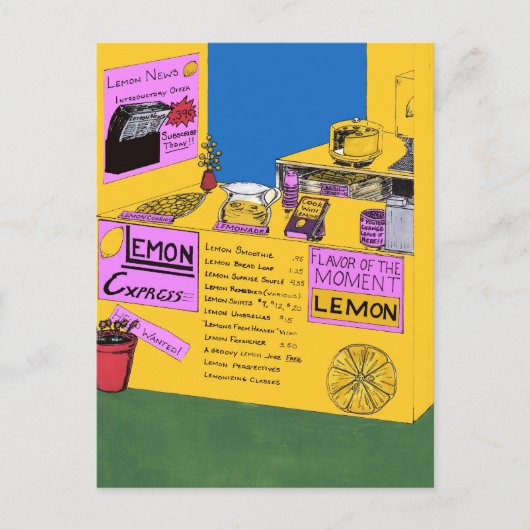 Als je leemons hebt, maak limonade briefkaart (Voorkant)