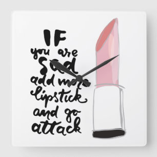 Als je meer lippenstift wilt toevoegen en aanvalle vierkante klok