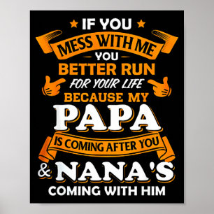 Als je met mij knoeit, ren dan beter voor je leven poster
