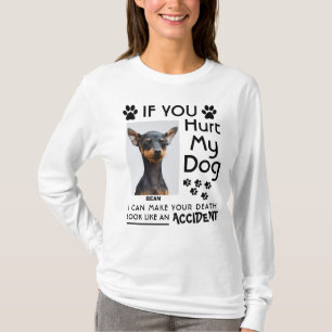 Als je mijn hond pijn doet, kan ik je hondenpoten t-shirt