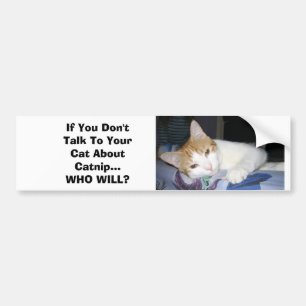 Als je niet met je kat praat over de vangst bumpersticker