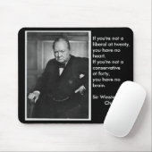 Als je om twintig uur geen liberaal bent... muismat (Met muis)