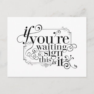 Als je op een bord wacht, is dit het briefkaart