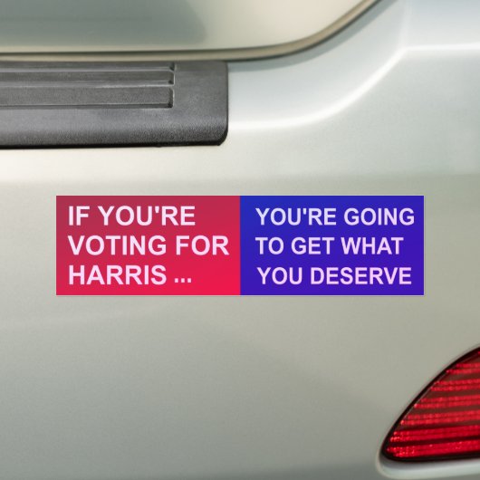Als je op Harris stemt... Bumpersticker (Op auto)