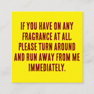 Als je parfum op hebt, ren dan weg van mij contactkaartje