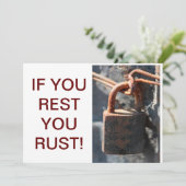 Als je rust, roest je kaart (Staand voorkant)