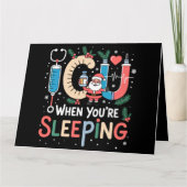 Als je slaapt Grappige IC Nurse Kerstmis Kaart (Voorkant)