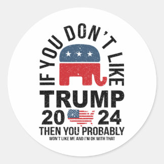 Als je Trump 2024 niet leuk vindt, dan ben je waar Ronde Sticker