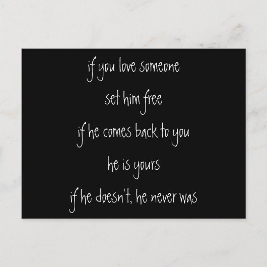 als je van hem houdt, citeer briefkaart (Voorkant)