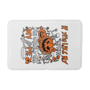 Als je van pompoenen houdt Halloween skelet taart_ Badmat
