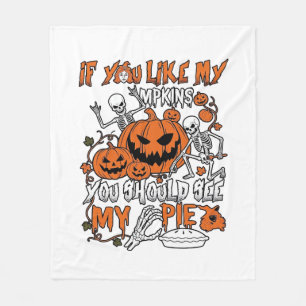Als je van pompoenen houdt Halloween skelet taart_ Fleece Deken