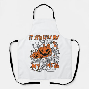 Als je van pompoenen houdt Halloween skelet taart_ Schort