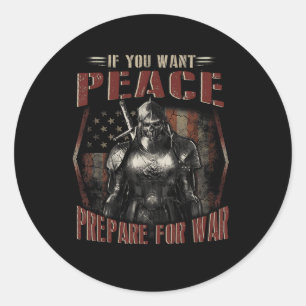 Als je vrede wilt, bereid je dan voor op War Skull Ronde Sticker