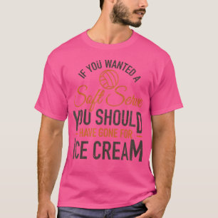 Als je wilde soft serveer ijs grappige volleybal t-shirt
