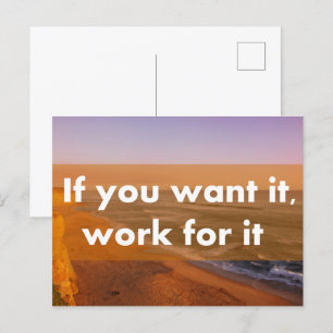 Als je wilt dat het werkt briefkaart