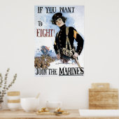 Als je wilt vechten om je aan te sluiten bij de ma poster (Keuken)