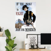 Als je wilt vechten om je aan te sluiten bij de ma poster (Thuiskantoor)