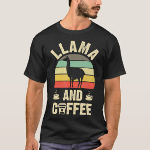 als Llama Coffee Funny retro  lamas thema T-shirt