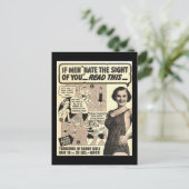 "Als Mannen de aanblik van jou haten" retro advert Briefkaart (Staand voorkant)