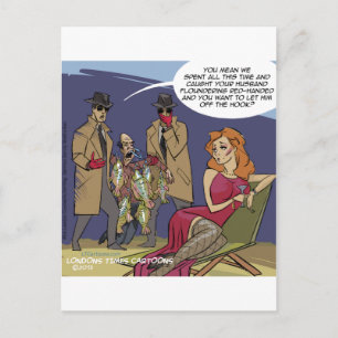 Als mannen in het nauw komen is het grappig briefkaart