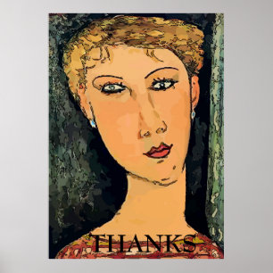 Als Margret, Abstracte Vrouw, voeg tekst toe Poster