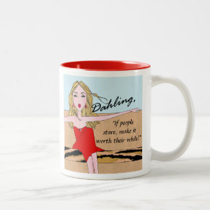 "Als mensen staren, maak het hun tijd waard!" Tweekleurige Koffiemok