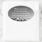 Als mijn hart overweldigd is, is de bijbelversie o ovale sticker (Tas)