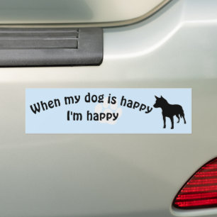 Als Mijn hond een Happy v11-Bumpersticker is Bumpersticker