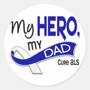 ALS Mijn vader Mijn Hero 42 Ronde Sticker