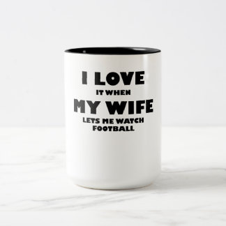 Als mijn vrouw me laat Football kijken Tweekleurige Koffiemok